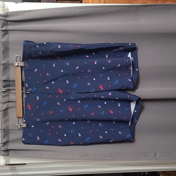 Pro Tour Mens Golf Shorts Navy W/Patriotic Cookout Design Pockets Size 38 EUC - Picture 1 of 11